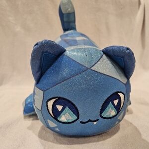 Aphmau Blue Glitter Cat Plush Toy Collectible 11" Stuffie